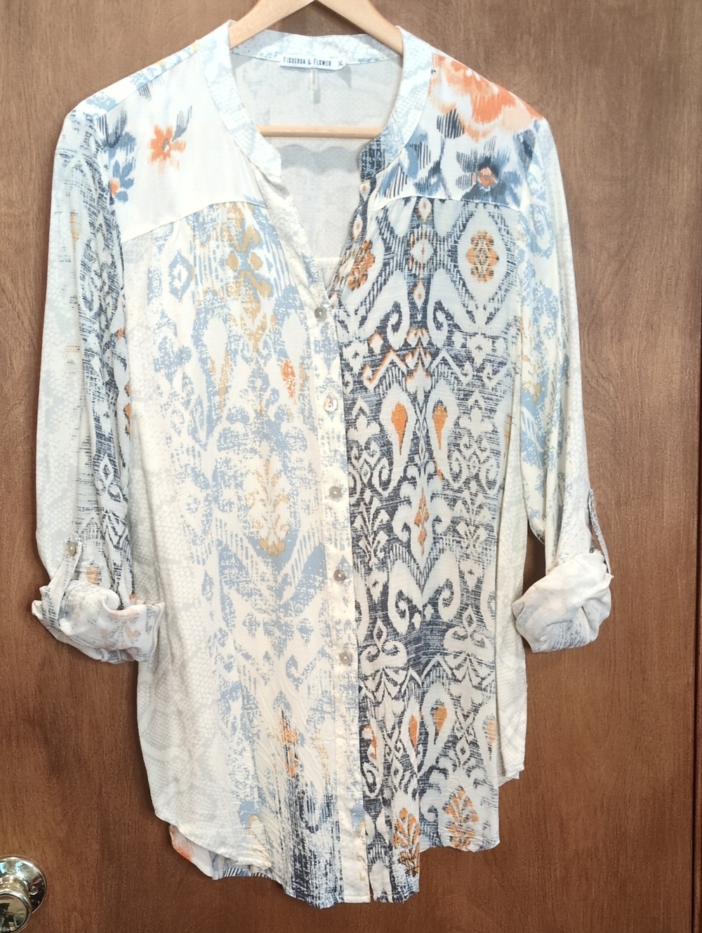 Figueroa & Flower Button Down Blouse Size XL